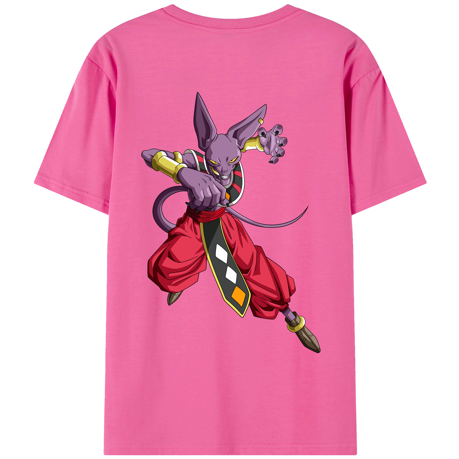 （画像用） ドラゴンボール ビルス 破壊神ビルス DRAGON BALL Beerus Birusu レディース半袖Tシャツ(バックプリント)